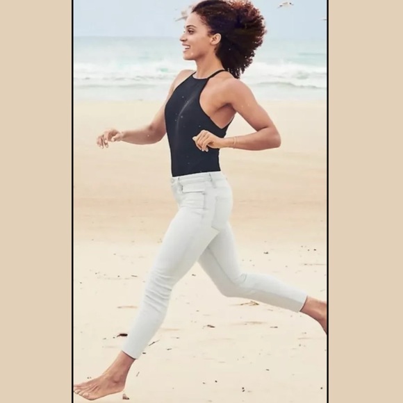 Athleta size 0 Biscayne Wash Sculptek Skinny Crop Jeans NWOT *tiny flaw E3165 - Picture 7 of 7